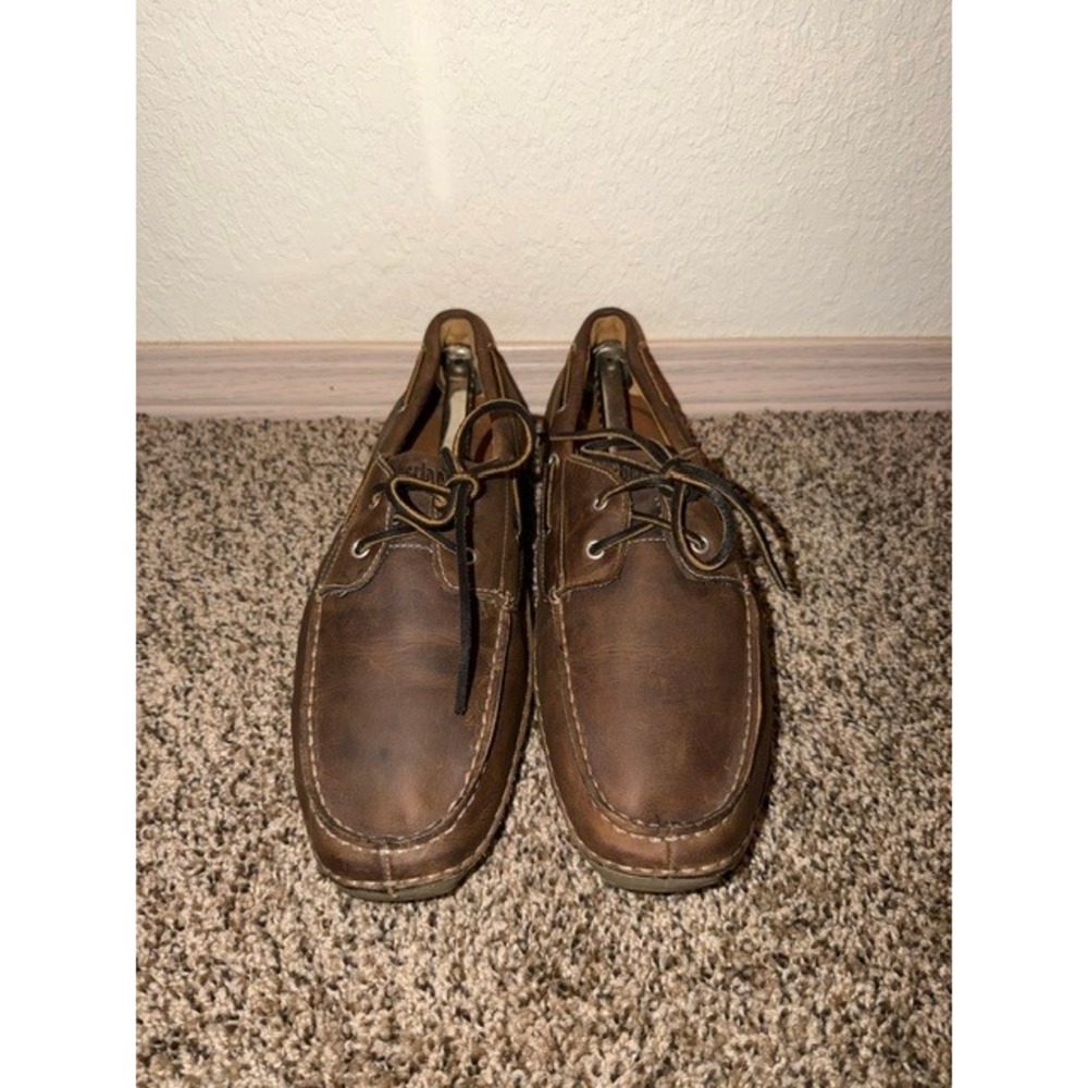 Timberland Mens Brown Leather Boat Shoes Loafers 74017 Size 11M